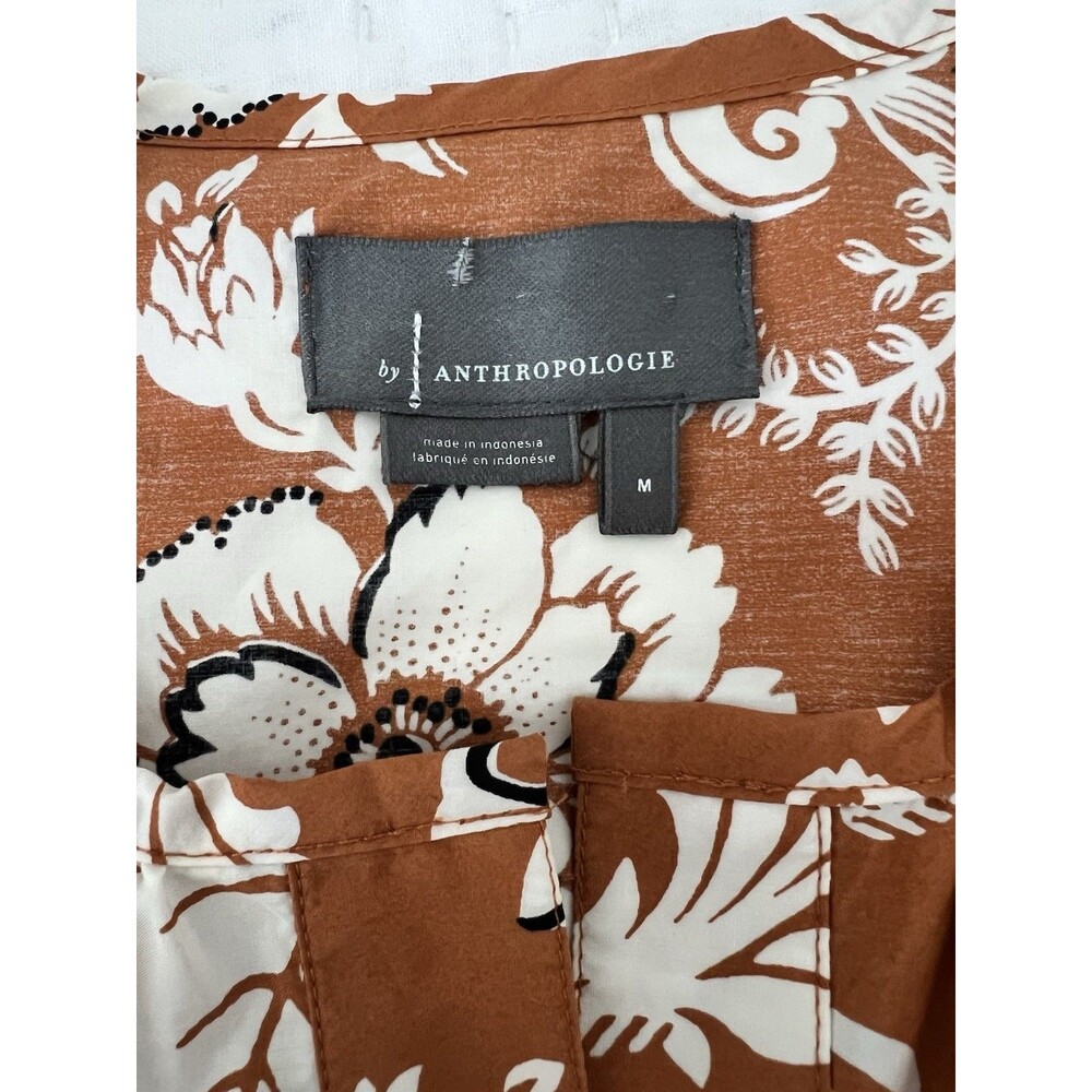 Anthropologie Somerset Maxi Dress Burnt Orange & Ivory Floral Medium EUC - Picture 5 of 7